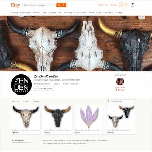 Zen Den Designer Candles now also available on Etsy