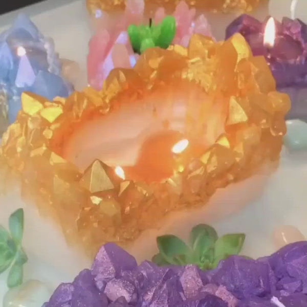 Video of Large Crystal Cluster Candle